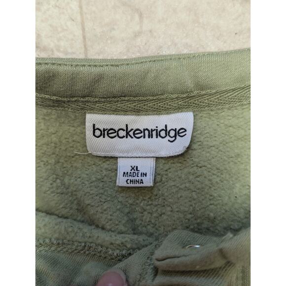 Breckenridge Cardigan Womens XL Green Embroidered Pearl Snap Fall Trees Squirrel - Picture 9 of 10